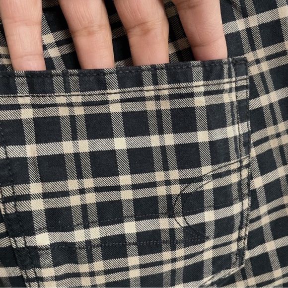 AMERICAN EAGLE OUTFITTERS Checkered Straight Leg Chinos in Black/Cream Size 2 - Picture 6 of 12